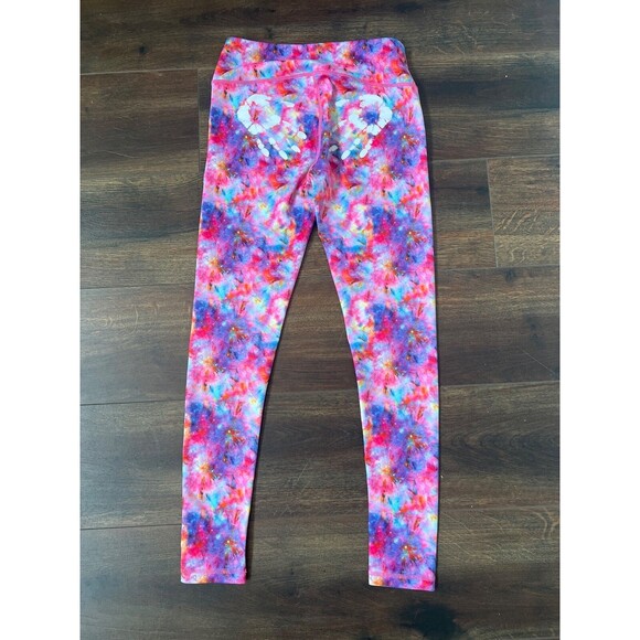 Feed Me Fight Me Ankle Leggings Size Medium Galaxy Chalk Print CrossFit Pants - Picture 1 of 9